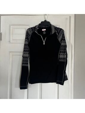 Swix Women's Medium Black and Gray Long Sleeve Athletic Pullover